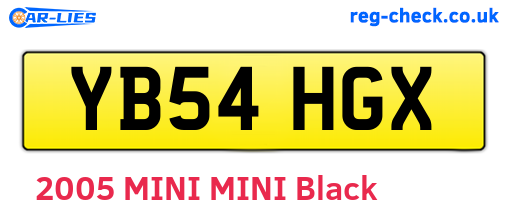 YB54HGX are the vehicle registration plates.