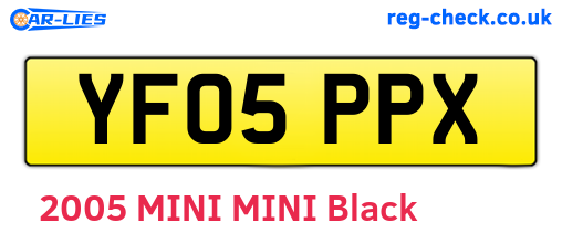YF05PPX are the vehicle registration plates.