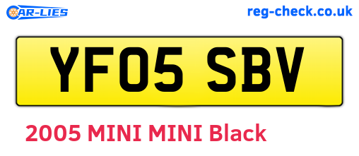 YF05SBV are the vehicle registration plates.