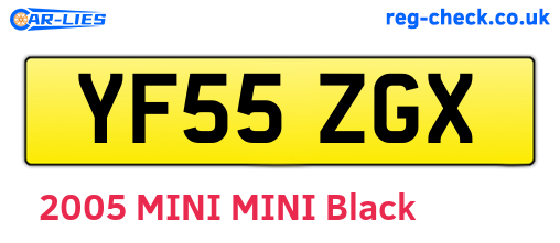 YF55ZGX are the vehicle registration plates.