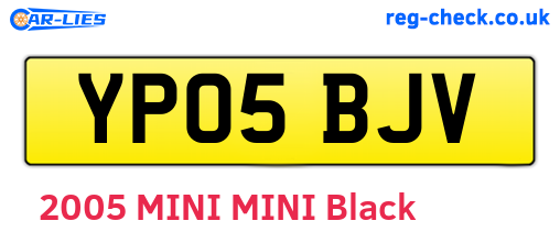 YP05BJV are the vehicle registration plates.