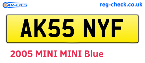 AK55NYF are the vehicle registration plates.