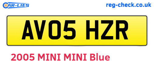 AV05HZR are the vehicle registration plates.