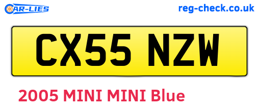 CX55NZW are the vehicle registration plates.
