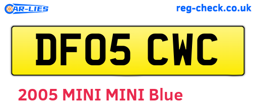 DF05CWC are the vehicle registration plates.