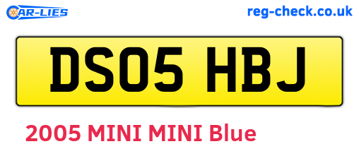 DS05HBJ are the vehicle registration plates.