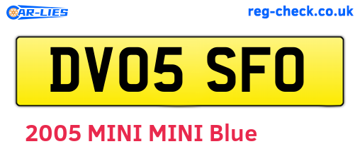 DV05SFO are the vehicle registration plates.
