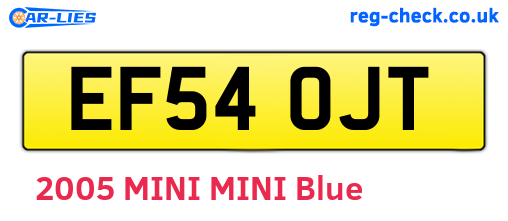 EF54OJT are the vehicle registration plates.
