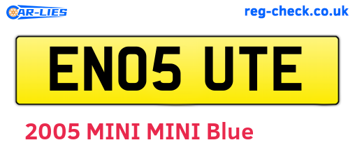 EN05UTE are the vehicle registration plates.