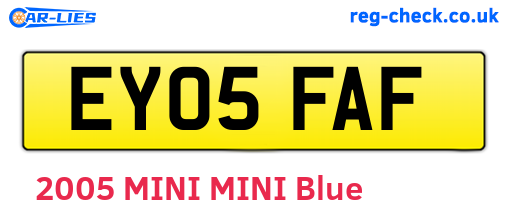 EY05FAF are the vehicle registration plates.
