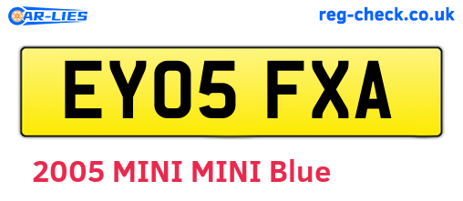 EY05FXA are the vehicle registration plates.