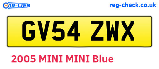 GV54ZWX are the vehicle registration plates.