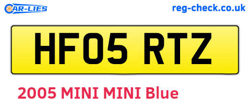 HF05RTZ are the vehicle registration plates.