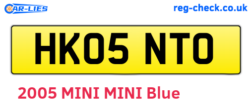 HK05NTO are the vehicle registration plates.