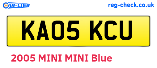 KA05KCU are the vehicle registration plates.