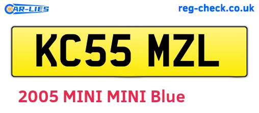 KC55MZL are the vehicle registration plates.