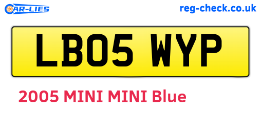 LB05WYP are the vehicle registration plates.