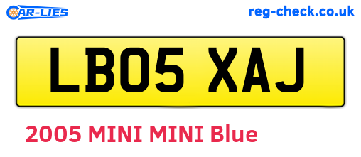 LB05XAJ are the vehicle registration plates.