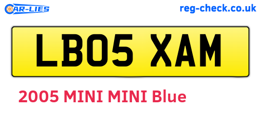 LB05XAM are the vehicle registration plates.