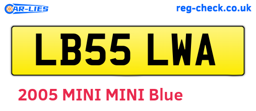 LB55LWA are the vehicle registration plates.