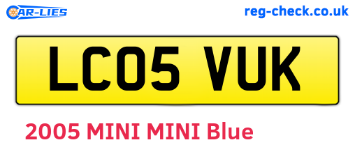 LC05VUK are the vehicle registration plates.
