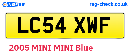 LC54XWF are the vehicle registration plates.