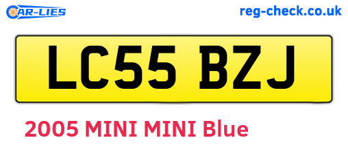 LC55BZJ are the vehicle registration plates.