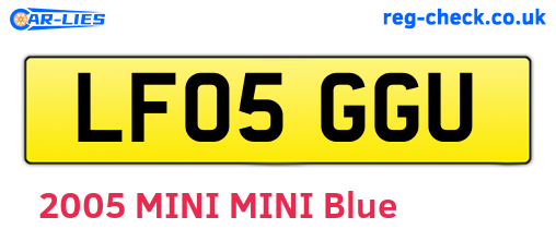 LF05GGU are the vehicle registration plates.