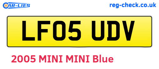 LF05UDV are the vehicle registration plates.