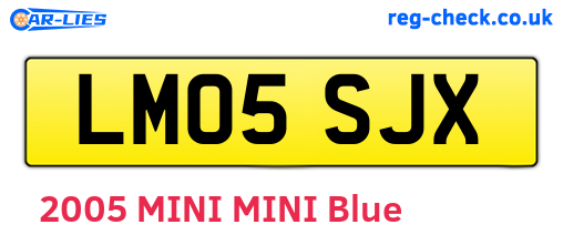 LM05SJX are the vehicle registration plates.