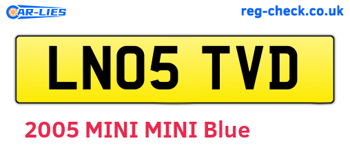 LN05TVD are the vehicle registration plates.