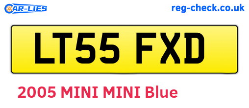 LT55FXD are the vehicle registration plates.