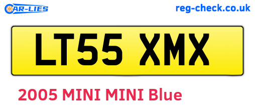 LT55XMX are the vehicle registration plates.