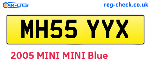 MH55YYX are the vehicle registration plates.