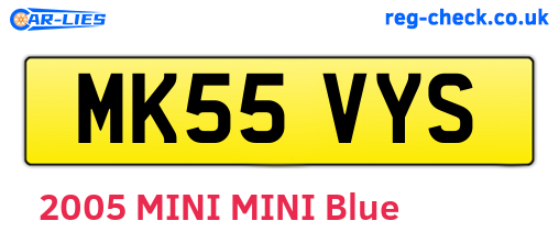 MK55VYS are the vehicle registration plates.