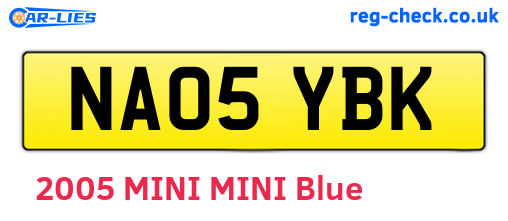 NA05YBK are the vehicle registration plates.