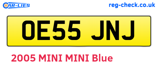 OE55JNJ are the vehicle registration plates.