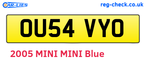 OU54VYO are the vehicle registration plates.