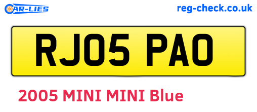 RJ05PAO are the vehicle registration plates.