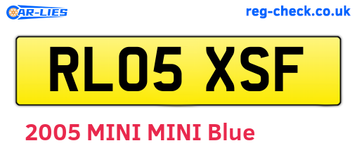 RL05XSF are the vehicle registration plates.