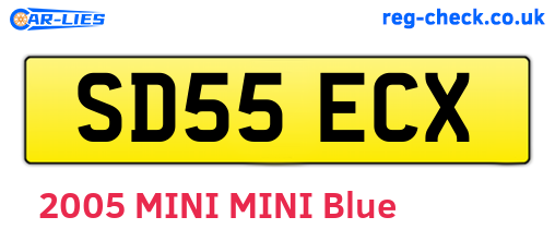 SD55ECX are the vehicle registration plates.