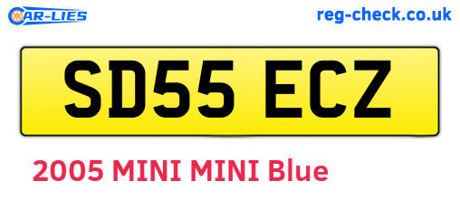 SD55ECZ are the vehicle registration plates.
