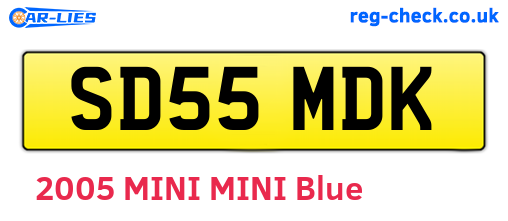 SD55MDK are the vehicle registration plates.