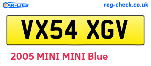 VX54XGV are the vehicle registration plates.