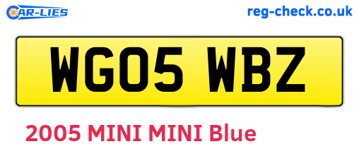 WG05WBZ are the vehicle registration plates.