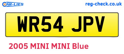 WR54JPV are the vehicle registration plates.