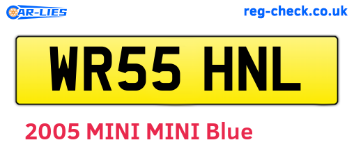 WR55HNL are the vehicle registration plates.