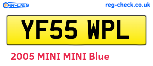 YF55WPL are the vehicle registration plates.