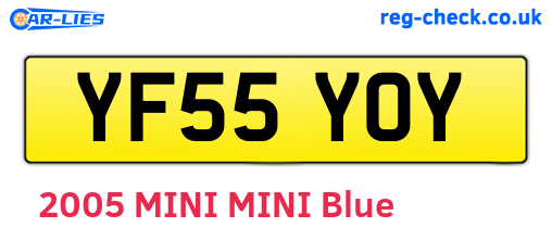 YF55YOY are the vehicle registration plates.