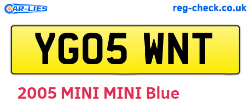 YG05WNT are the vehicle registration plates.